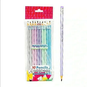 2 pks wood free latex free eraser twisted pencils